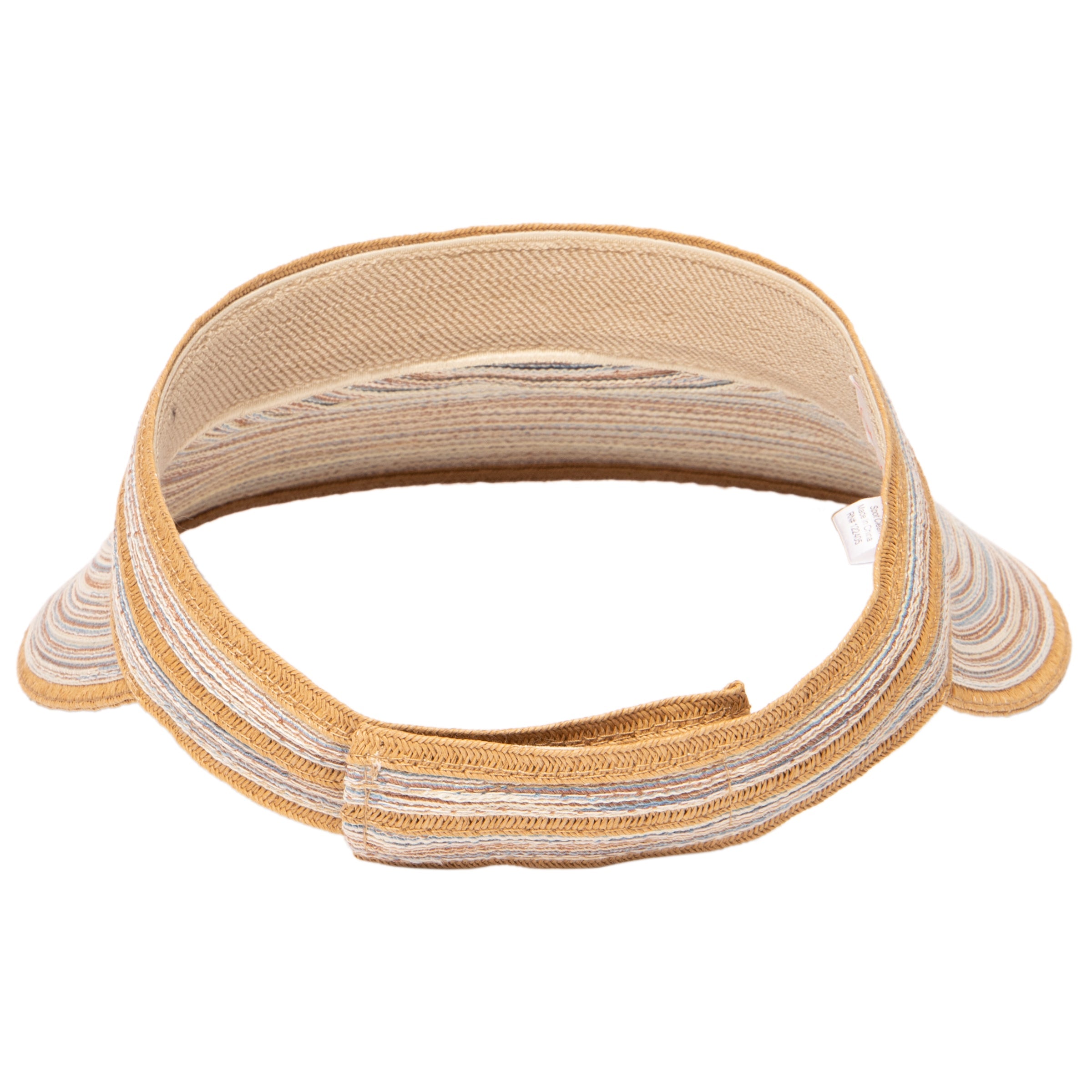 Women's Adjustable Mixed Braid Visor Hat with Velcro Strap - Stylish Sun Protection for Outdoor Activities, Beach, Golf & Running