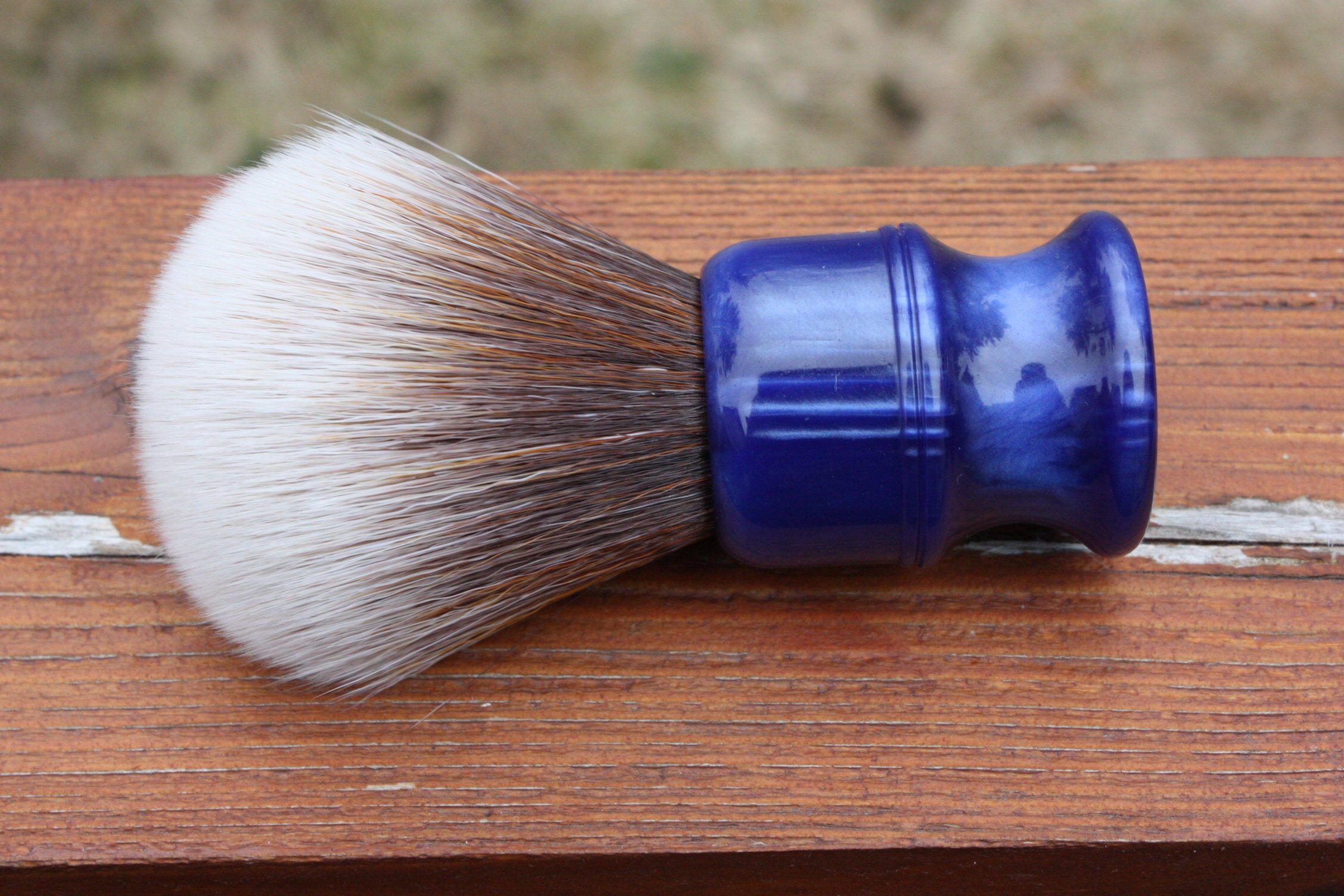 24MM SynBad Shaving Brush with Blue Lagoon Handle - Premium Wet Shaving & Grooming Tool for Men - Perfect for Lathering Creams & Soaps