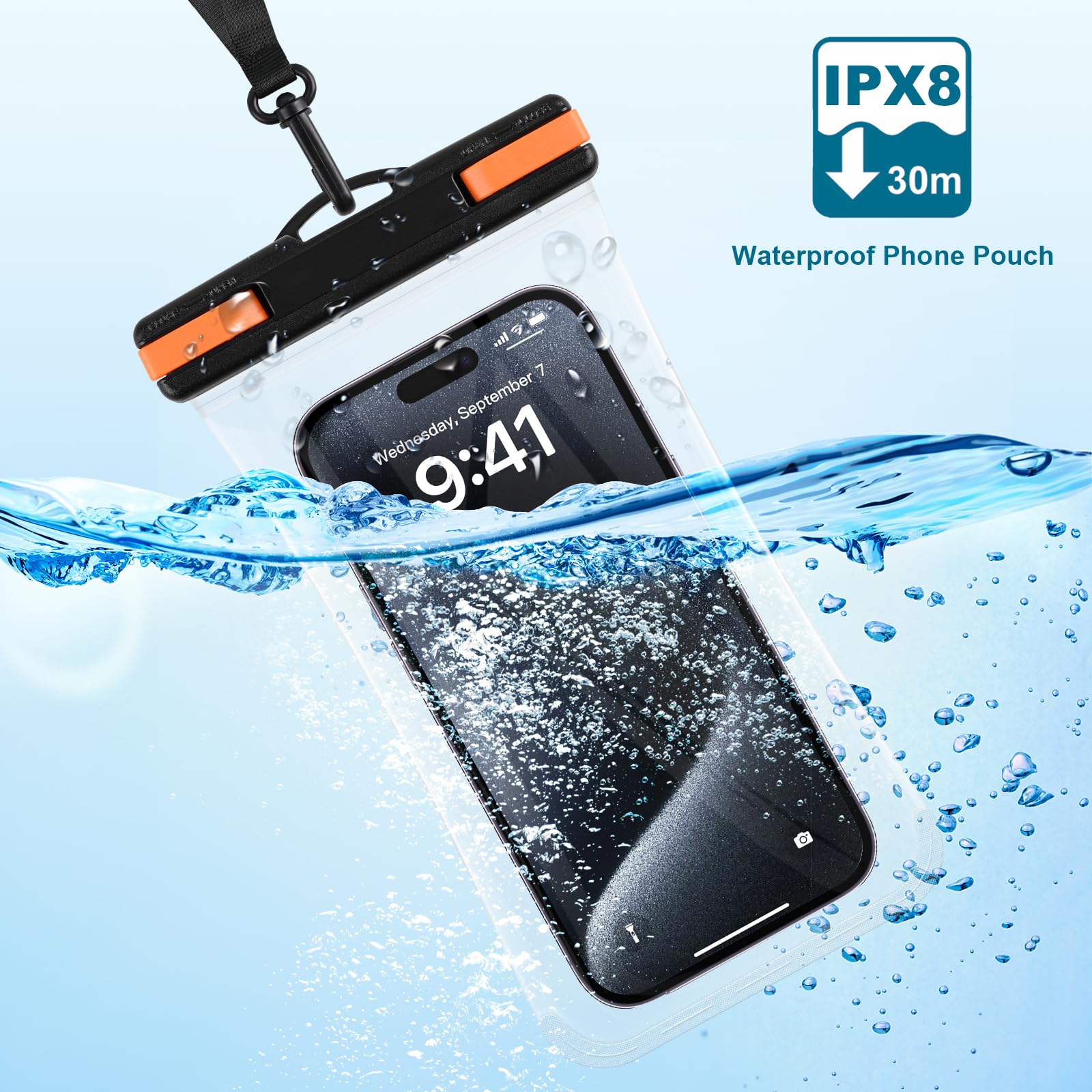 Waterproof Phone Pouch [2-Pack] IPX8 Submersible Case for iPhone 15 Pro Max 14 13 & Galaxy S24 S23 Ultra (Up to 6.9