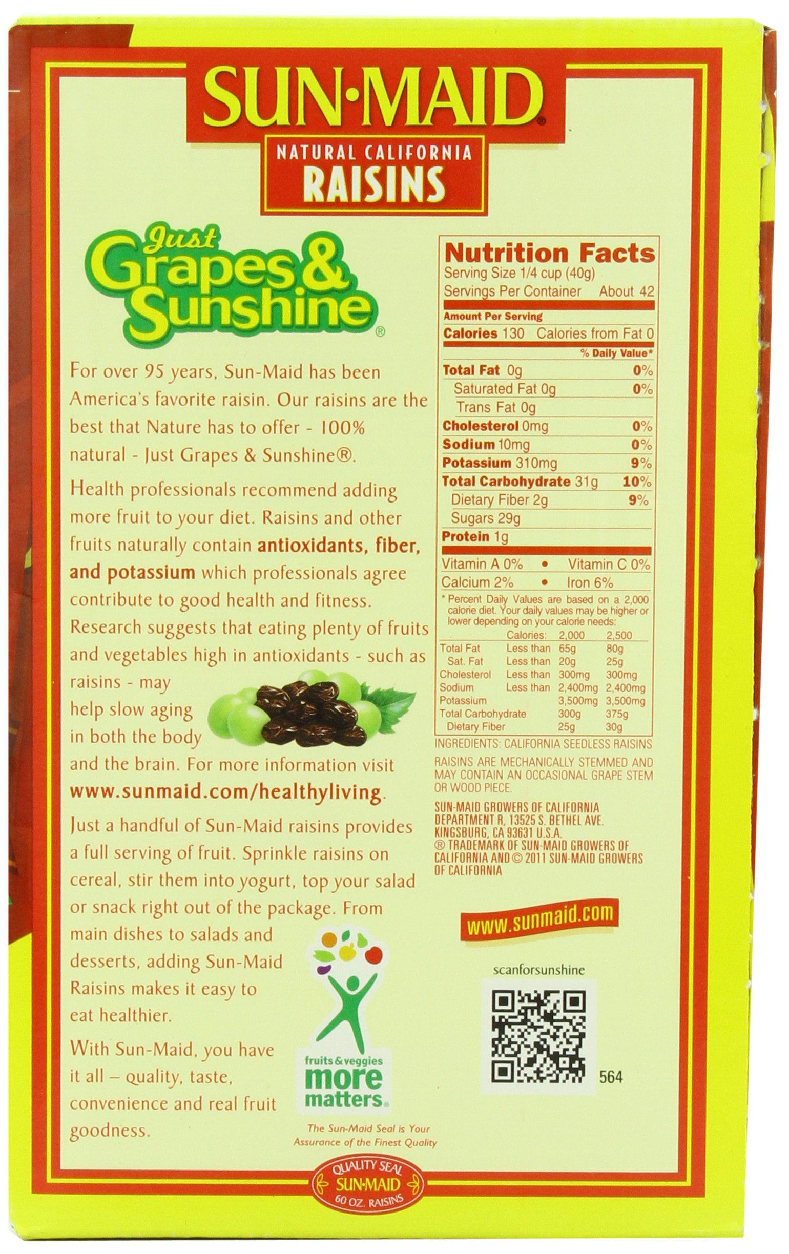 Sun-Maid California Sun-Dried Raisins - 3.75 Lbs (2 Pack of 1.875 Lb Bags) | Natural Sweet Snack for Baking, Cooking & Healthy On-the-Go Snacking