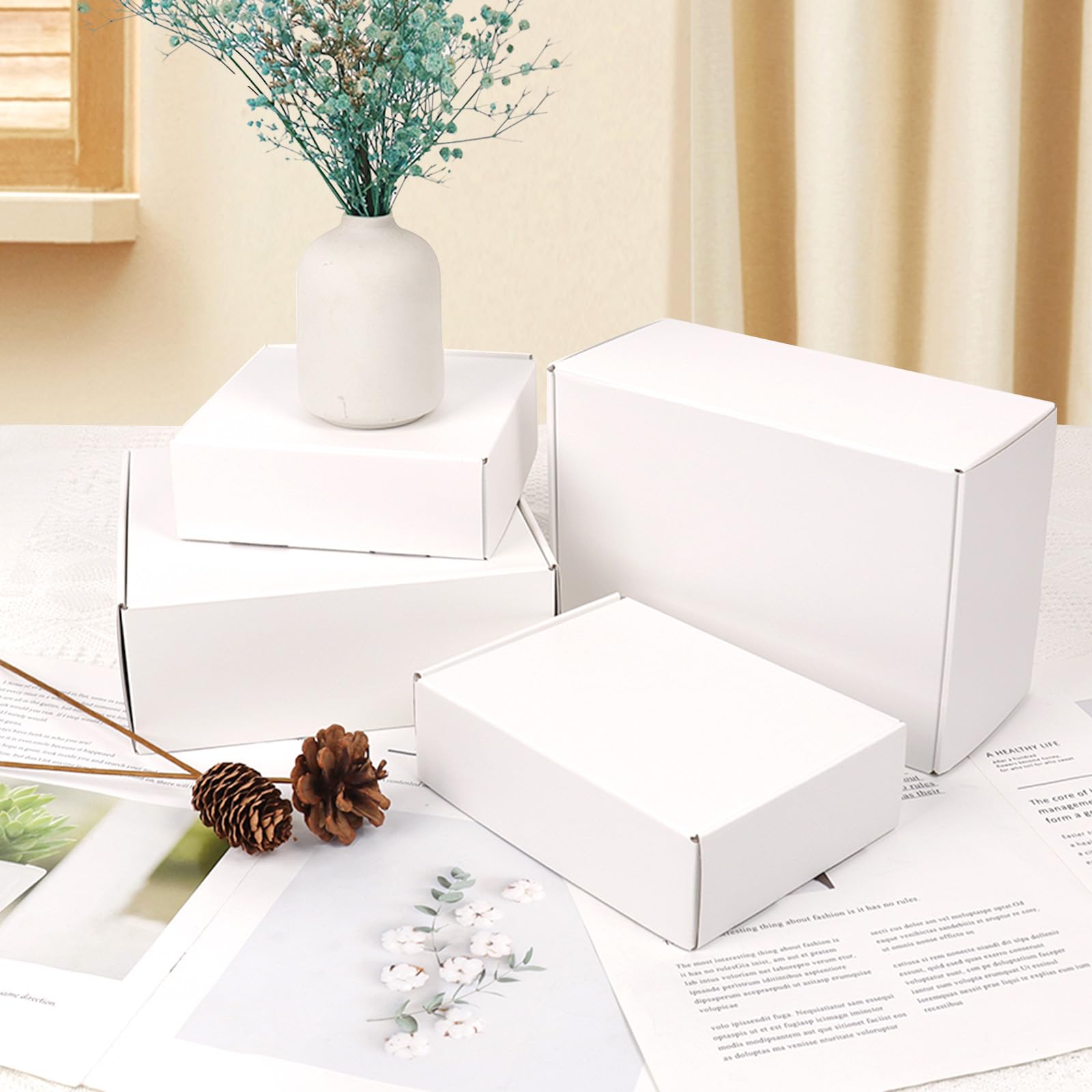 9x6x2 White Shipping Boxes 30 Pack - Small Corrugated Cardboard Mailing Boxes for Small Business & Ecommerce Packaging