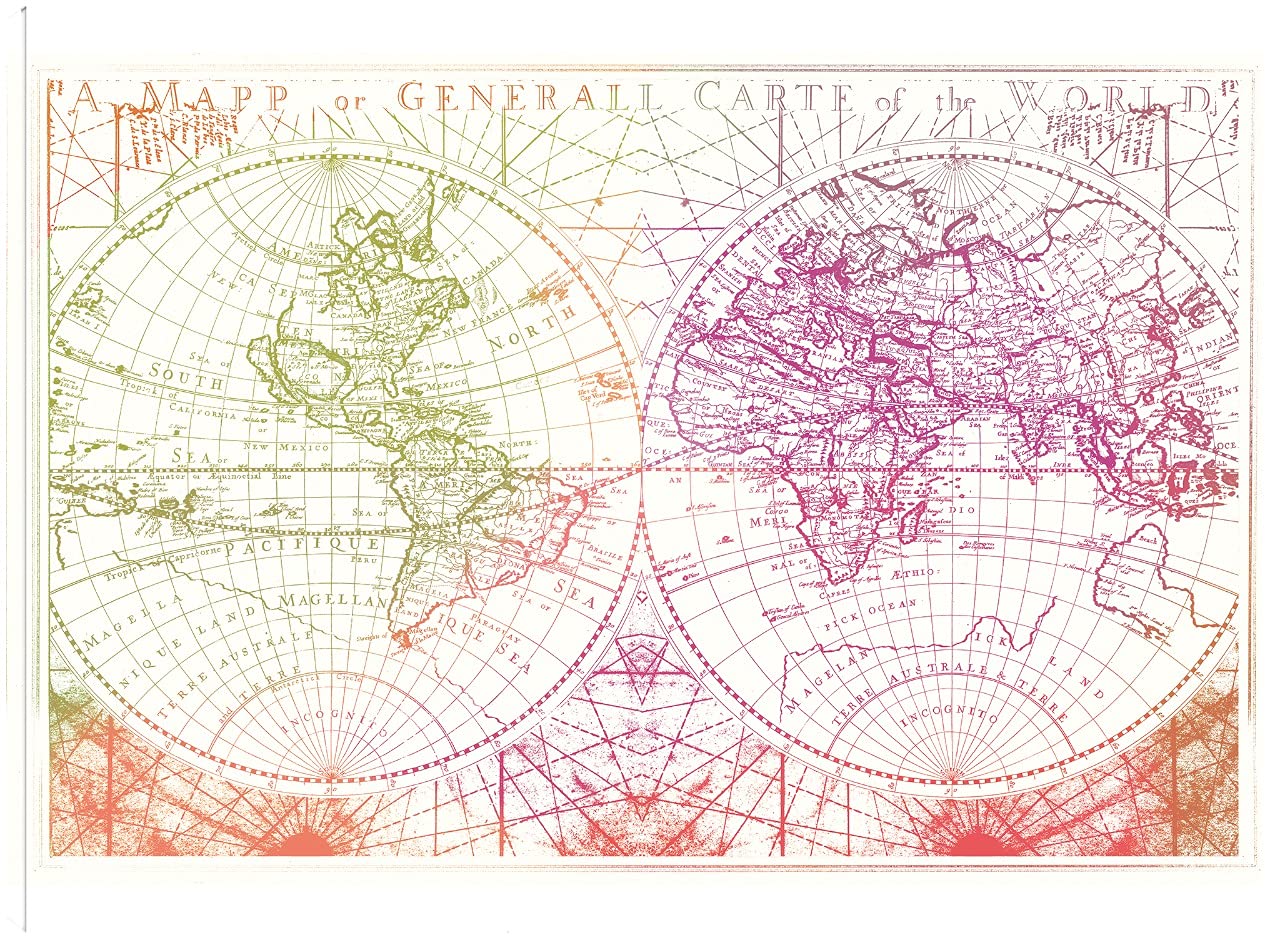 Tom Frazier Fine Art Canvas Map Etching - 46x35 Inch Wall Decor for Living Room, Bedroom, Office & More | Ready to Hang Landscape Artwork | Perfect for Home, Office & Commercial Spaces
