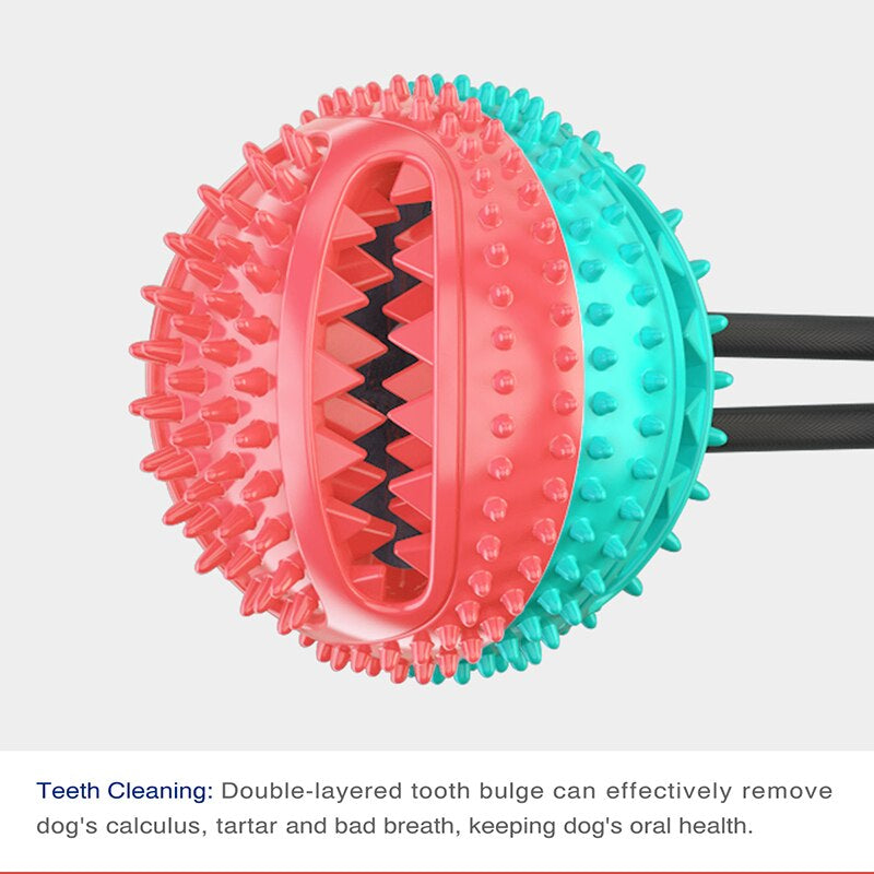 Durable Large Dog Ball Toys with Suction Cup & Ropes - Interactive Slow Feeder Chew Toy for Golden Retrievers & Big Dogs - Teeth Cleaning, Leak-Proof Design - Perfect for Outdoor Play, Training & Dental Health