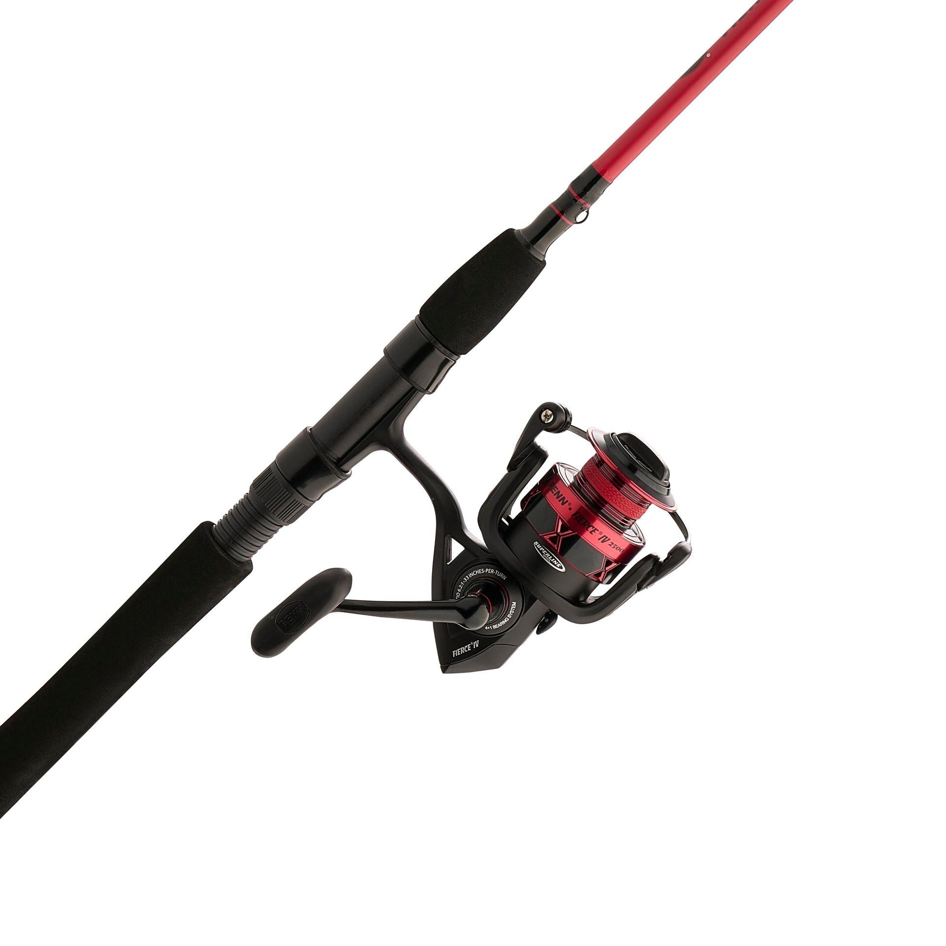 Fierce® IV Spinning Rod and Reel Combo - Premium Fishing Gear for Saltwater and Freshwater Anglers - Perfect for Bass, Trout, and Walleye Fishing