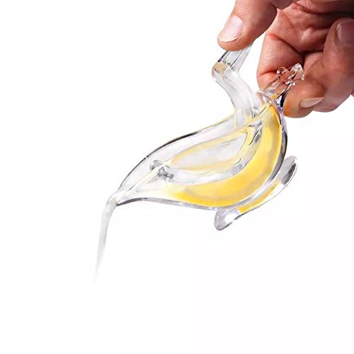 KINUO Manual Lemon Juicer - Acrylic Hand Press Citrus Squeezer for Orange, Lemon, Lime & Pomegranate | Portable Transparent Fruit Juice Extractor with Elegant Bird Shape Design | Perfect for Home Kitchen, Bar, Restaurant & Outdoor Picnics