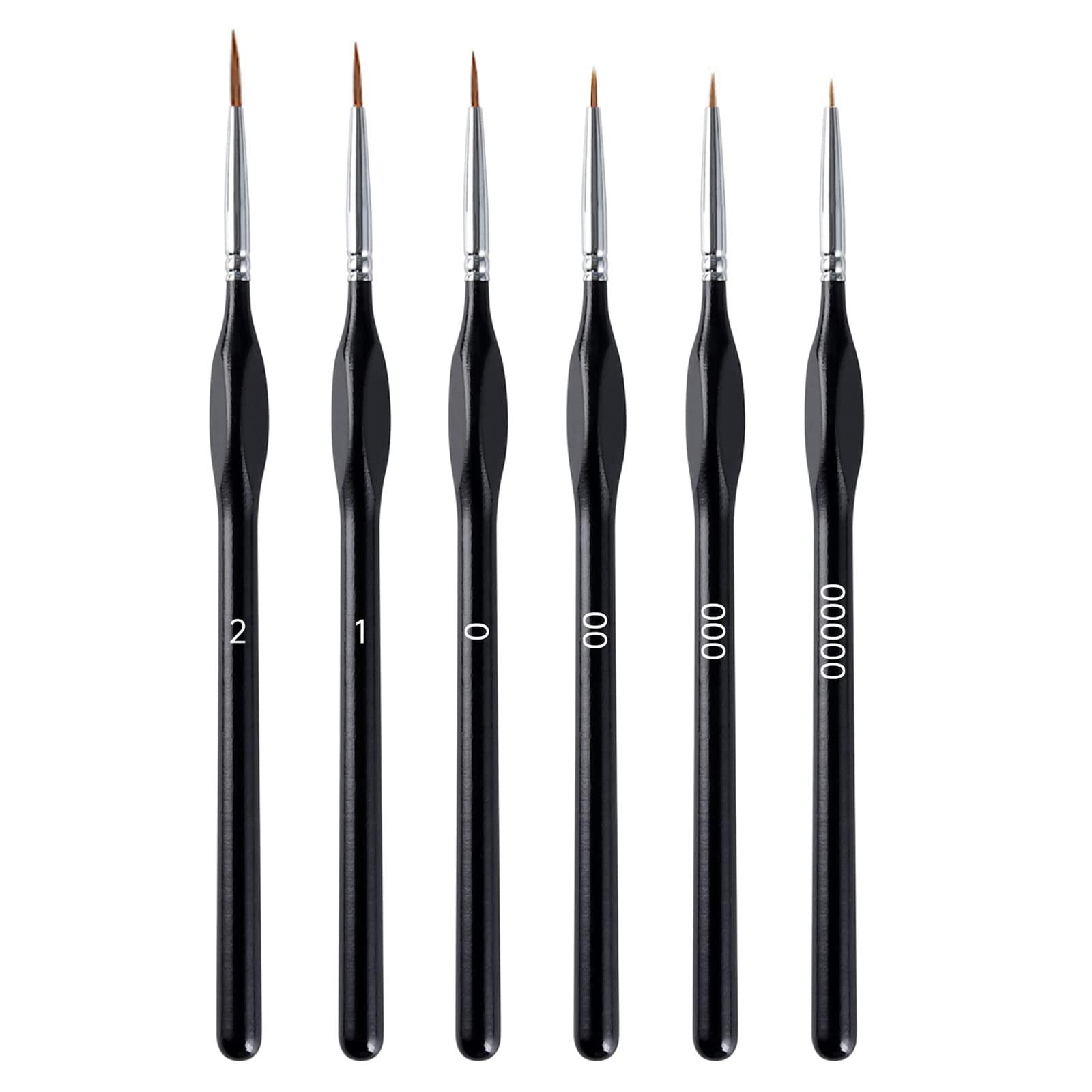 6-Piece Fine Detail Brush Set for Nail Art & Painting