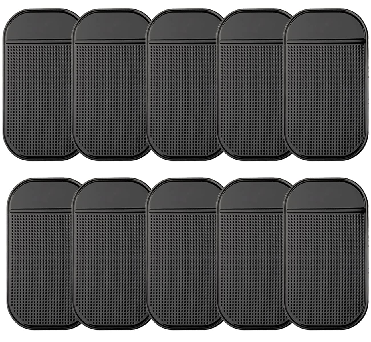 Non-Slip Car Dashboard Mat 10-Pack - Extra Thick Anti-Slide Pad for Radar Detector & Phone - Black - Perfect for Road Trips & Daily Commutes