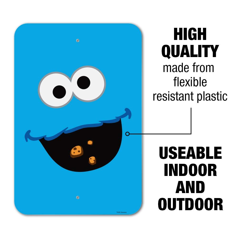 Sesame Street Cookie Monster Face Sign for Home, Office & Business Decor - Fun Wall Art for Kids' Rooms, Playrooms & Workplaces