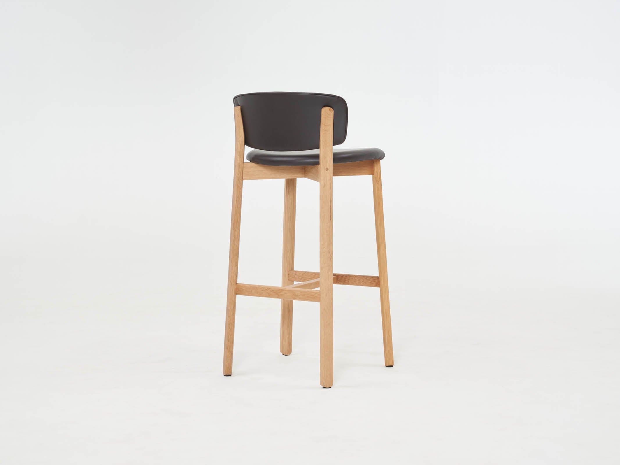 Pinta Stool - Modern Wooden Bar Stool with Backrest for Kitchen, Dining & Home Decor | Perfect for Breakfast Nook, Counter Height Tables & Small Spaces