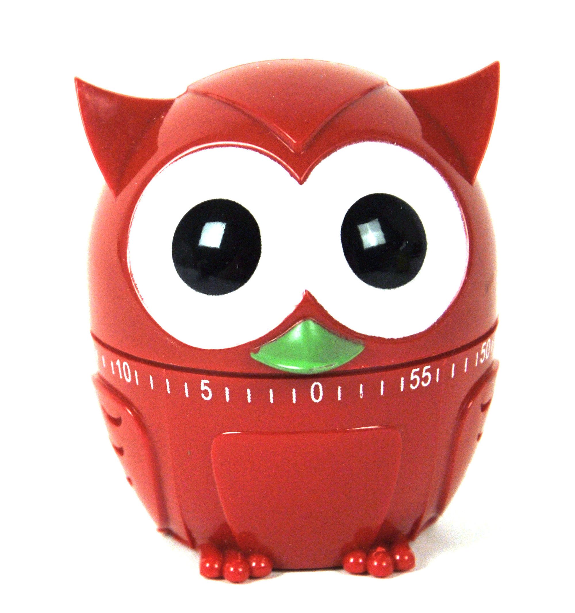 Kikkerland Owlet Kitchen Timer - 60 Minute Countdown, Assorted Colors (1 Piece) | Perfect for Baking, Cooking & Classroom Activities