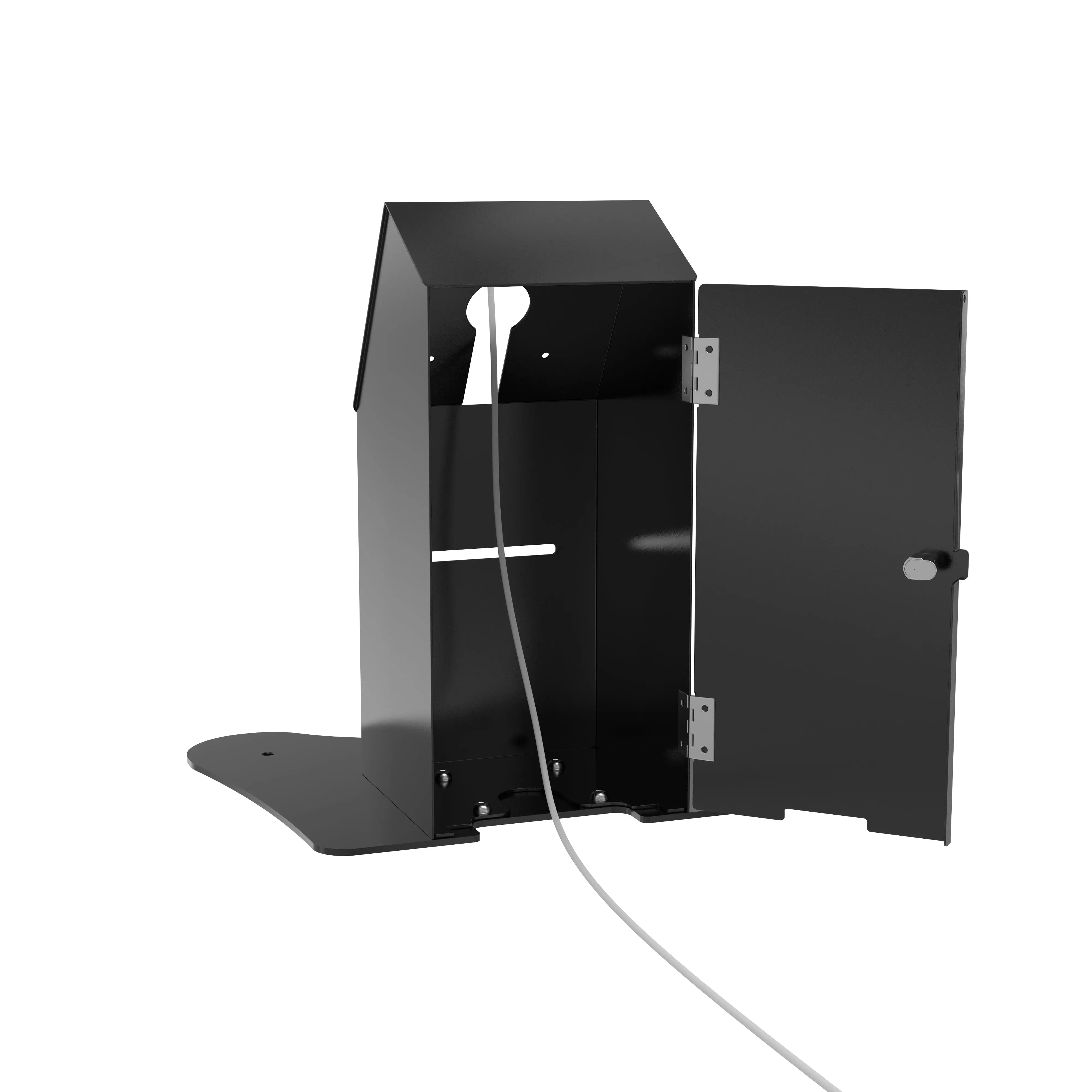 VESA Compatible Desk Mount with Printer Shelf - Adjustable Monitor Stand for Home & Office Workspace