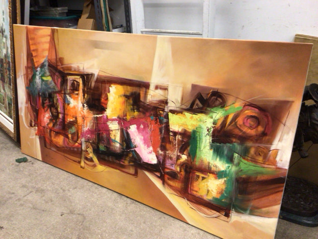 39.5x78.5 Modern Abstract Canvas Wall Art - Large Contemporary Painting for Living Room, Bedroom & Office Decor