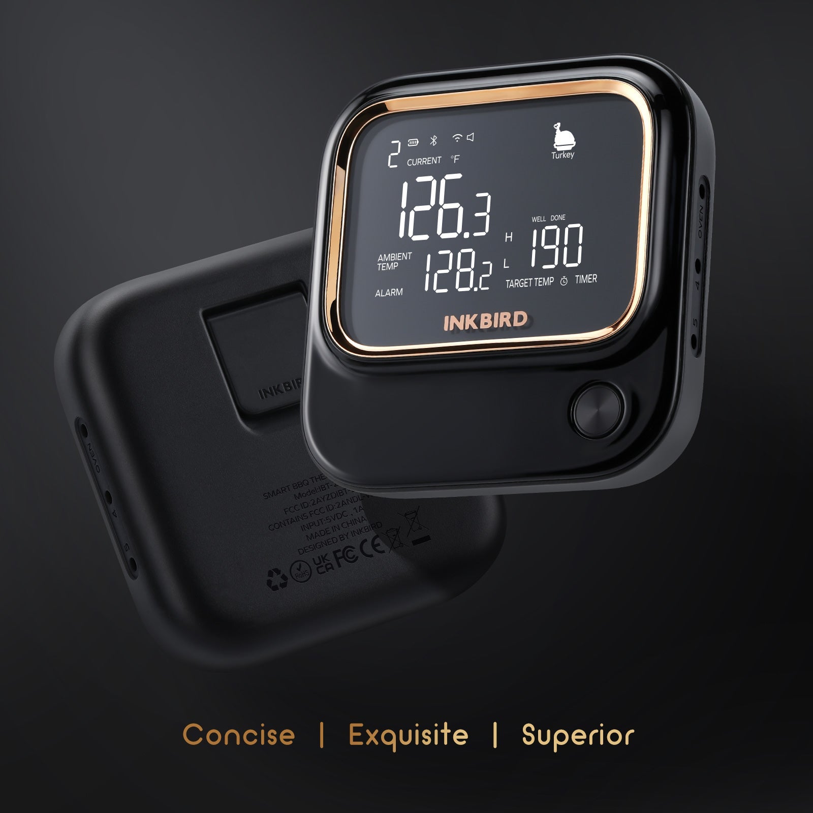 IBT-26S Wireless BBQ Thermometer with WiFi & Bluetooth - Perfect for Grilling, Smoking, and Outdoor Cooking