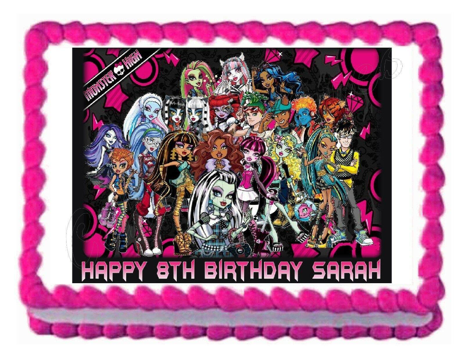 Monster High Edible Cake Topper - Custom Printed Edible Image for Birthday Cakes, Cupcakes & Party Desserts | Perfect for Kids Birthday Parties & Halloween Celebrations