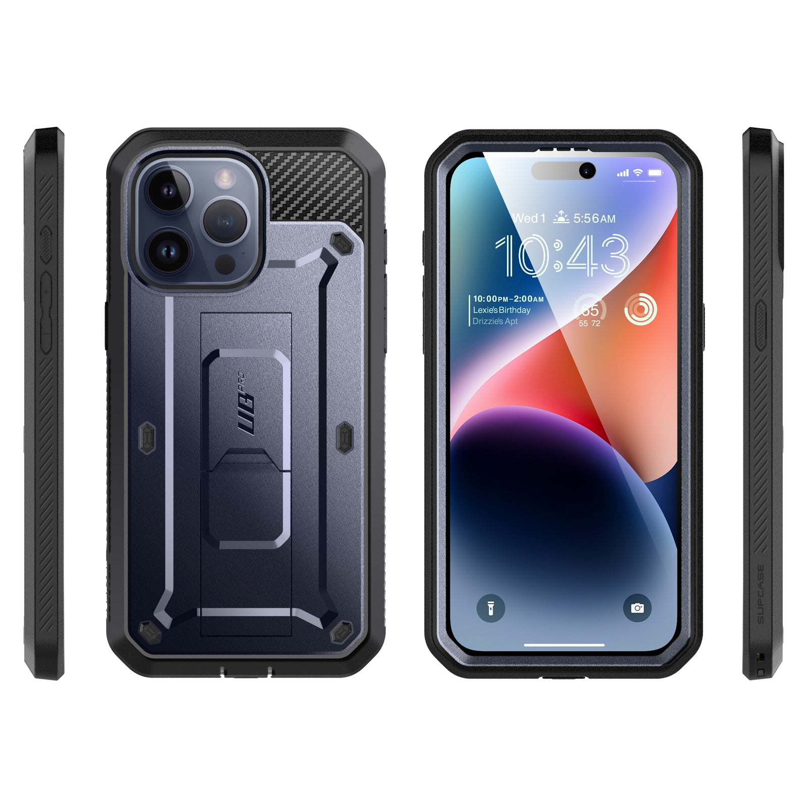 iPhone 15 Pro 6.1 Inch Unicorn Beetle Pro Rugged Case - Heavy Duty Protection, Shockproof & Drop Proof - Dark Blue - Perfect for Outdoor Adventures, Construction Work & Extreme Sports