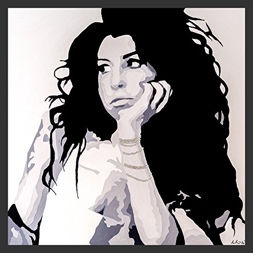 12x12 Amy Winehouse Tribute Pop Art Poster - Framed Wall Decor for Music Lovers, Bedroom & Office Decor - Beautiful Female Singer Artist Print