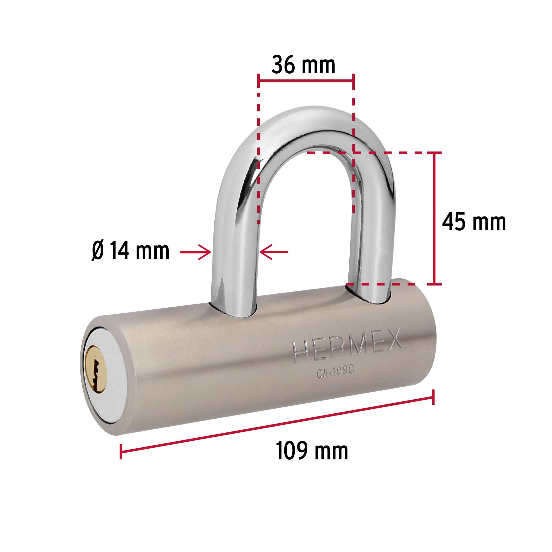 Heavy Duty Steel Padlock 4.3 Inch (109mm) with Short Shackle - Secure Storage Lock for Toolboxes, Lockers, Gates & Outdoor Use