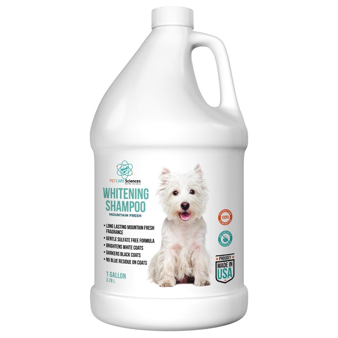 1 Gallon Dog Whitening Shampoo for White Coats | Brightening Puppy Shampoo with Fur Whitener | Made in USA | Perfect for Show Dogs, Senior Pets & Stain Removal