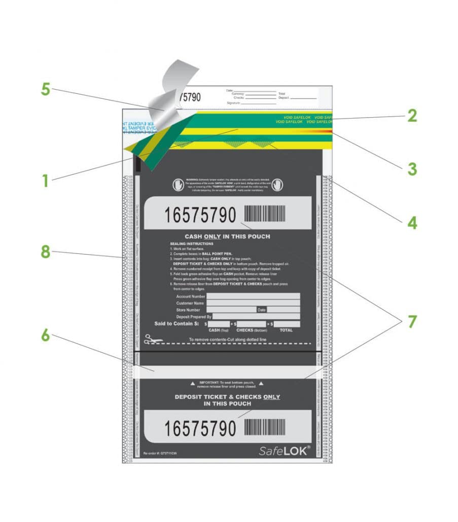 ControlTek SafeLok Vertical Twin Dual Deposit Bags 10