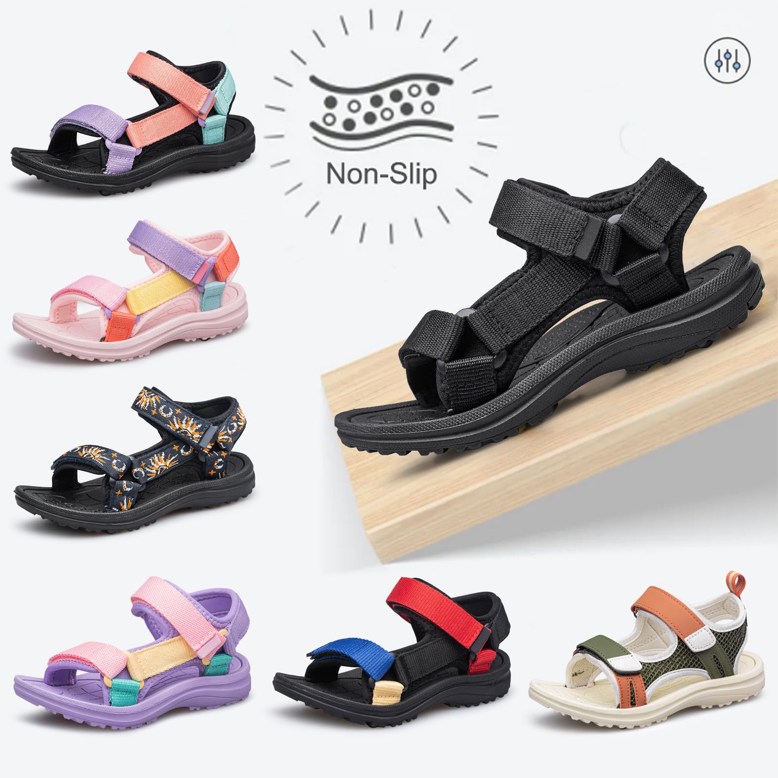 **Vibdiv Boys & Girls Open-Toe Sandals – Lightweight Athletic Sport Sandals for Toddler, Little Kid & Big Kid – Summer Outdoor Play, Beach, Pool & Casual Wear**