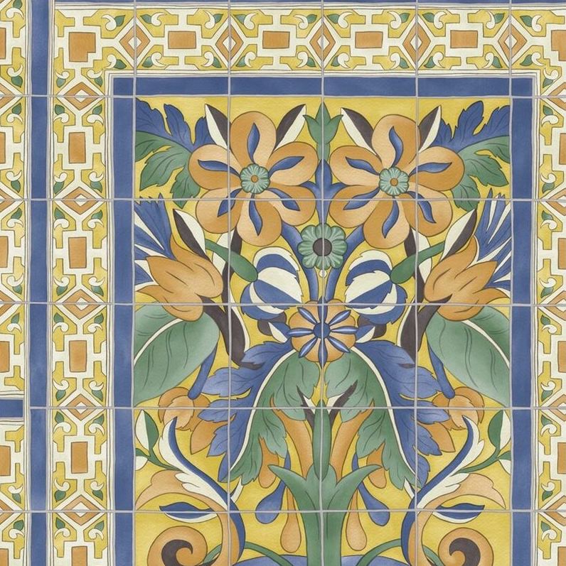 Triana Yellow Botanical Wallpaper by Cole & Son - Vintage Floral Design for Living Room, Bedroom & Home Decor