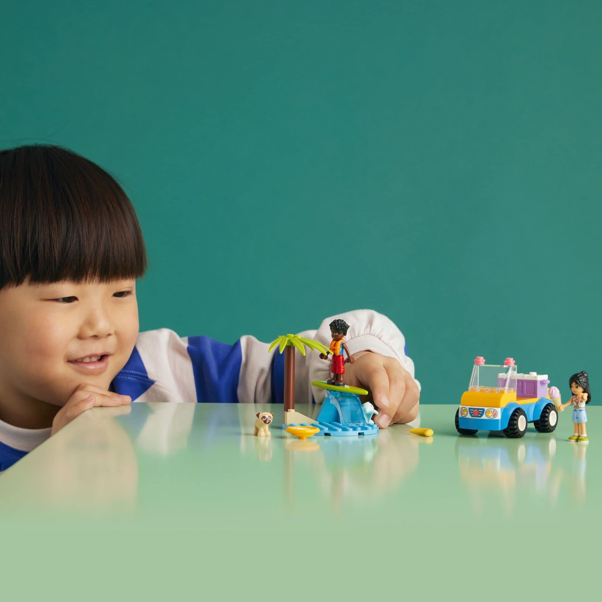 LEGO Friends Beach Buggy Fun 41725 Building Toy Set for Kids Ages 4+ | 2 Mini-Dolls, Pet Dog & Dolphin Figures, Beach Buggy Car & Accessories | Creative STEM Learning Toy for Toddlers | Perfect for Imaginative Play, Birthday Gifts & Beach-Themed Adventures