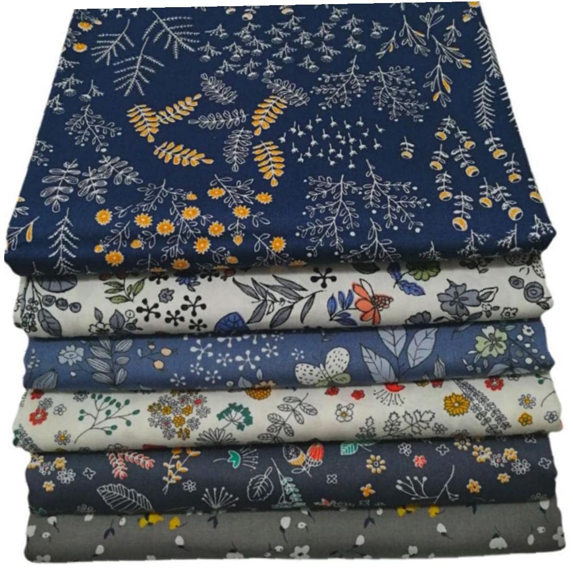 6-Piece Handicraft Patchwork Fabric Bundle for Sewing & Quilting - Premium Cotton DIY Floral Cloth - Perfect for Quilts, Home Decor, and Craft Projects