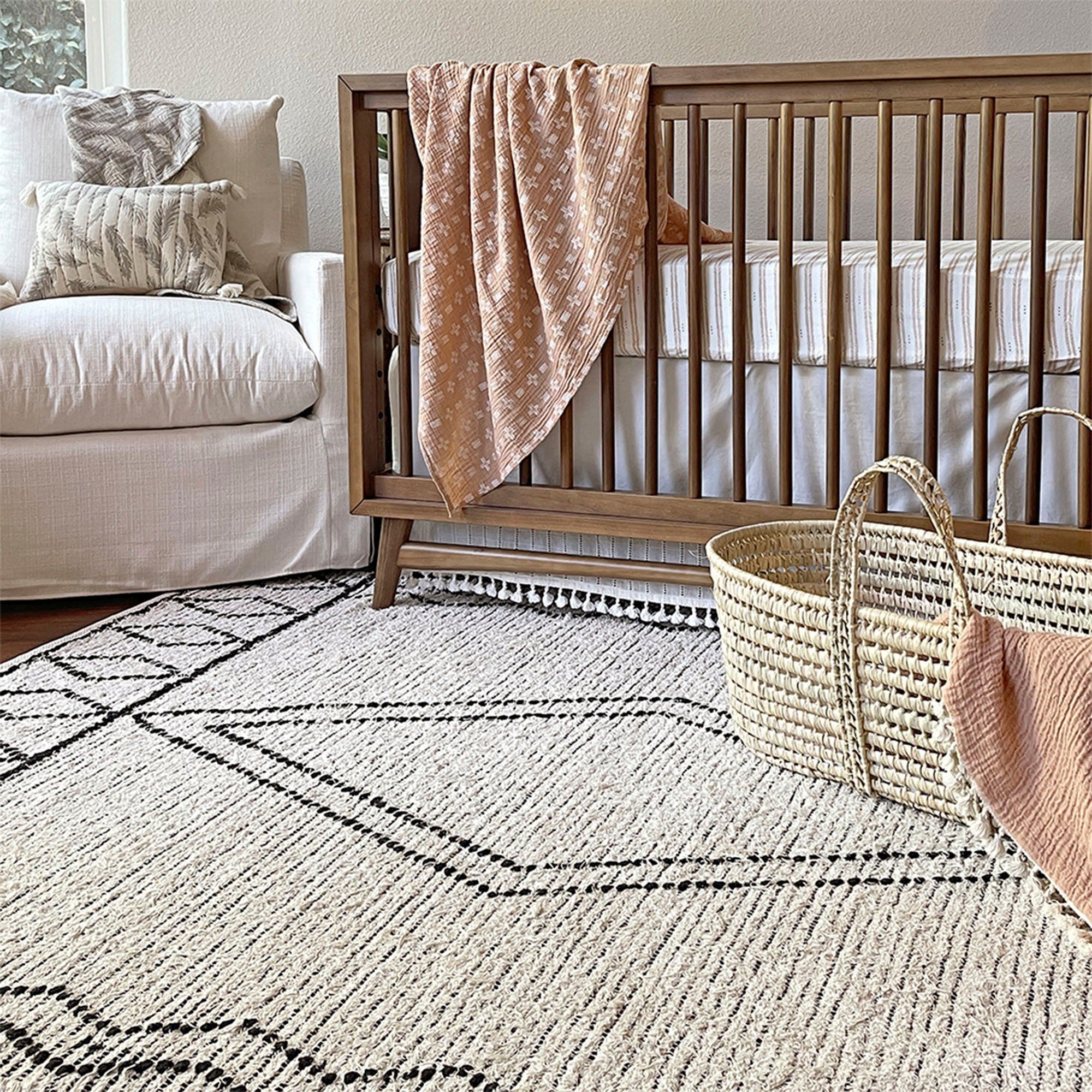 Soft and Plush Crane Baby Ezra Rug - Non-Slip Nursery Rug for Kids Room, Playroom & Nursery Decor - Perfect for Crawling, Playtime and Cozy Floor Comfort