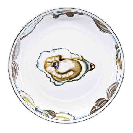 Premium Oyster Collection Pasta Plates - Set of 4 (10-inch) - Elegant Dinnerware for Italian Cuisine, Seafood Dining & Entertaining Guests