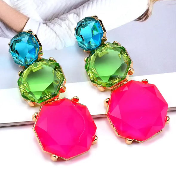 Bright Crystal Drop Earrings - Elegant Dangle Jewelry for Women | Perfect for Parties, Weddings & Special Occasions