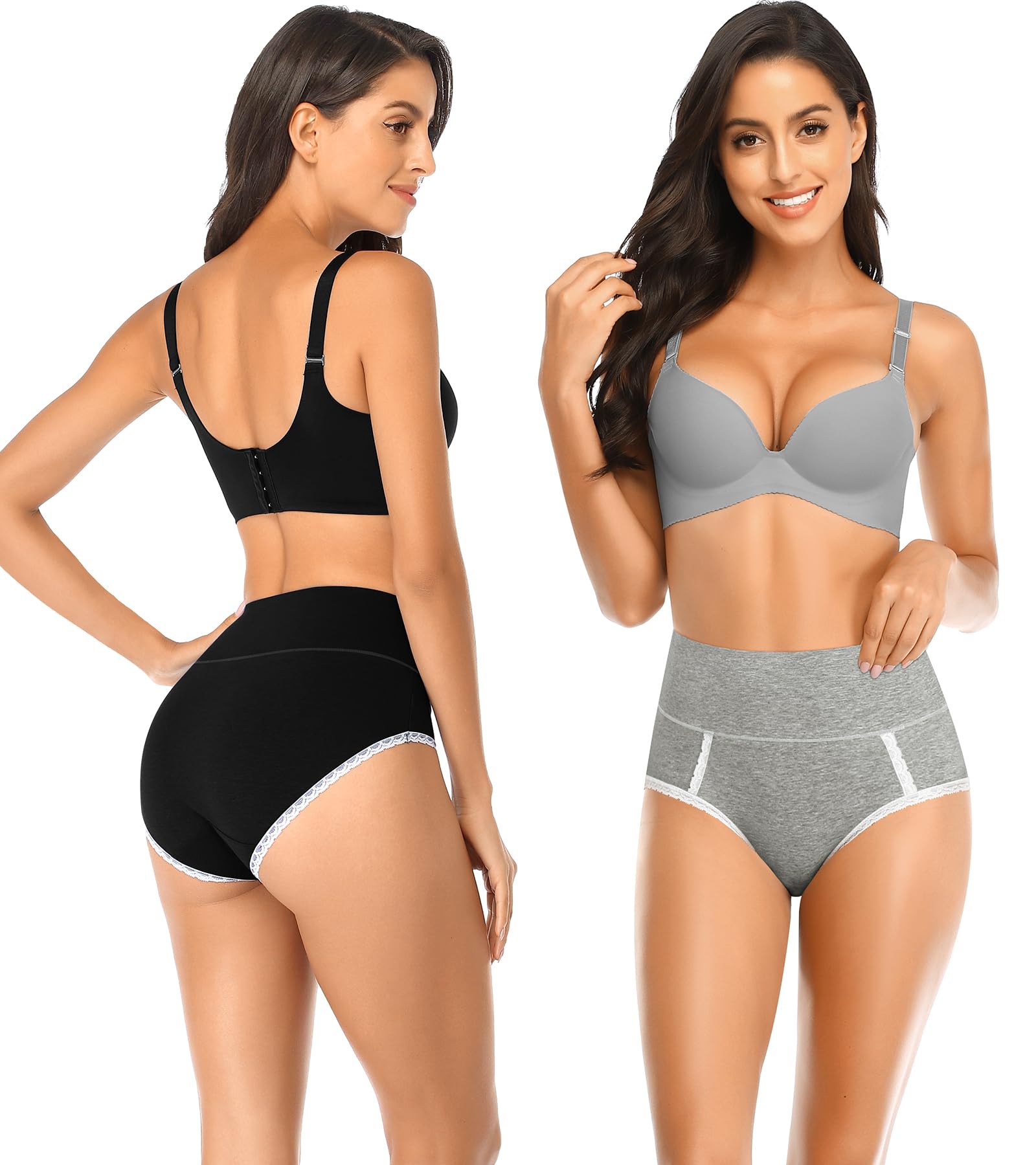 UMMISS Women's Cotton Underwear - High Waisted Full Coverage Panties - Postpartum Soft Breathable Briefs - No Muffin Top - Comfortable for Everyday Wear & Maternity Recovery