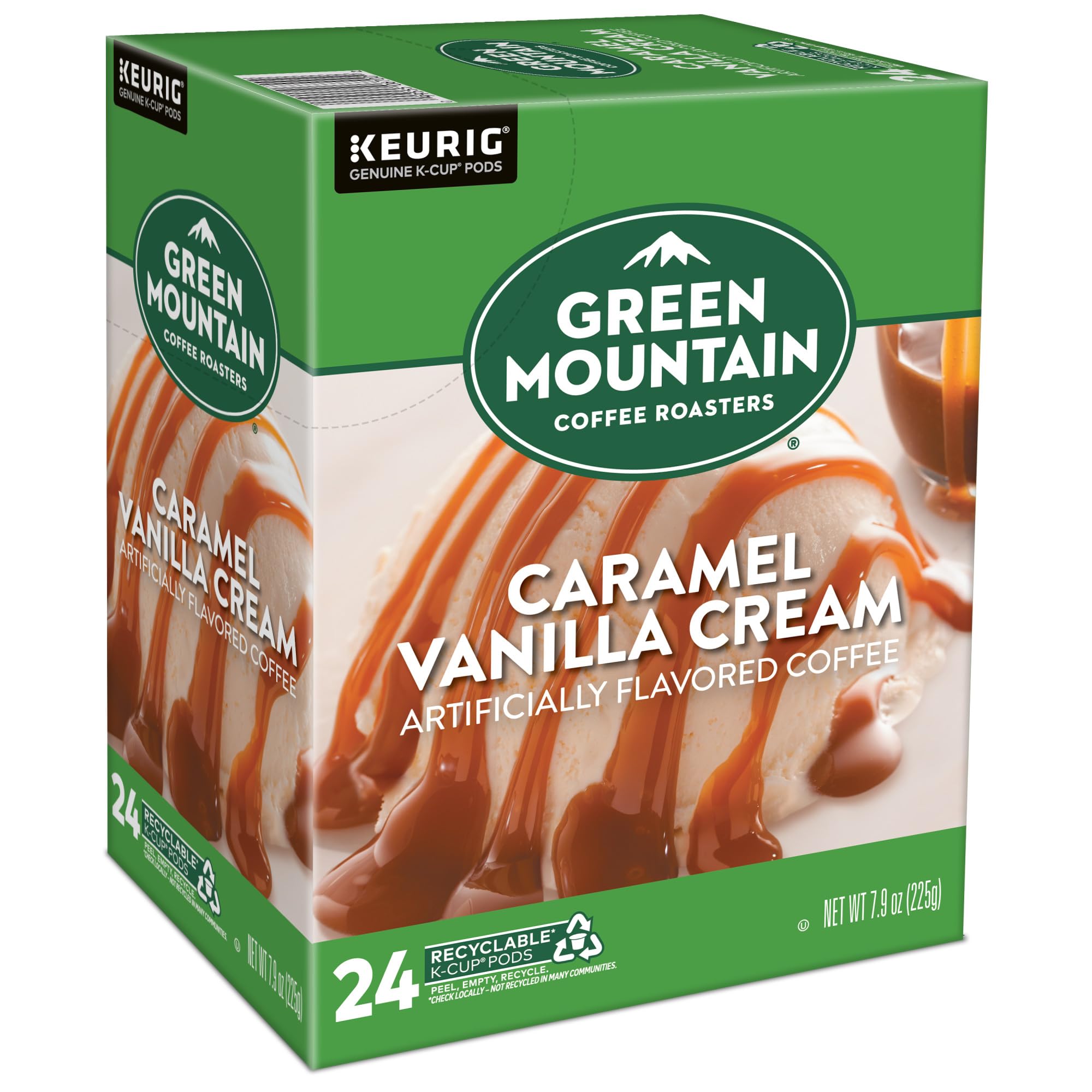 Green Mountain Coffee Roasters Caramel Vanilla Cream Light Roast K-Cup Pods - 96 Count for Keurig Single-Serve Brewers | Perfect for Morning Coffee & Office Break