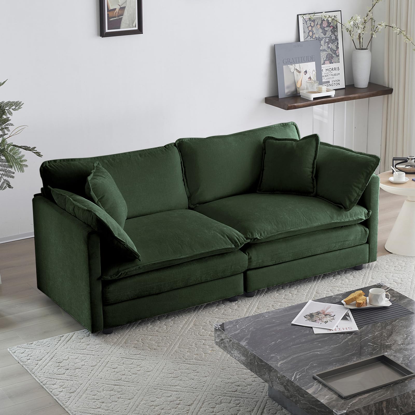 KIVENJAJA Oversized Chenille Loveseat Sofa - 76.7