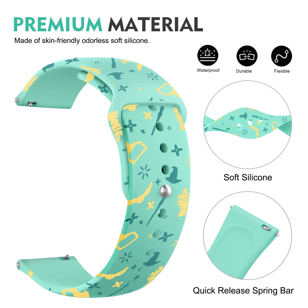 Breathable Soft Silicone Watch Band Replacement for Gizmo Watch 2 & 1 - Kids Adjustable Durable Rubber Strap for Active Play, Sports & Everyday Wear