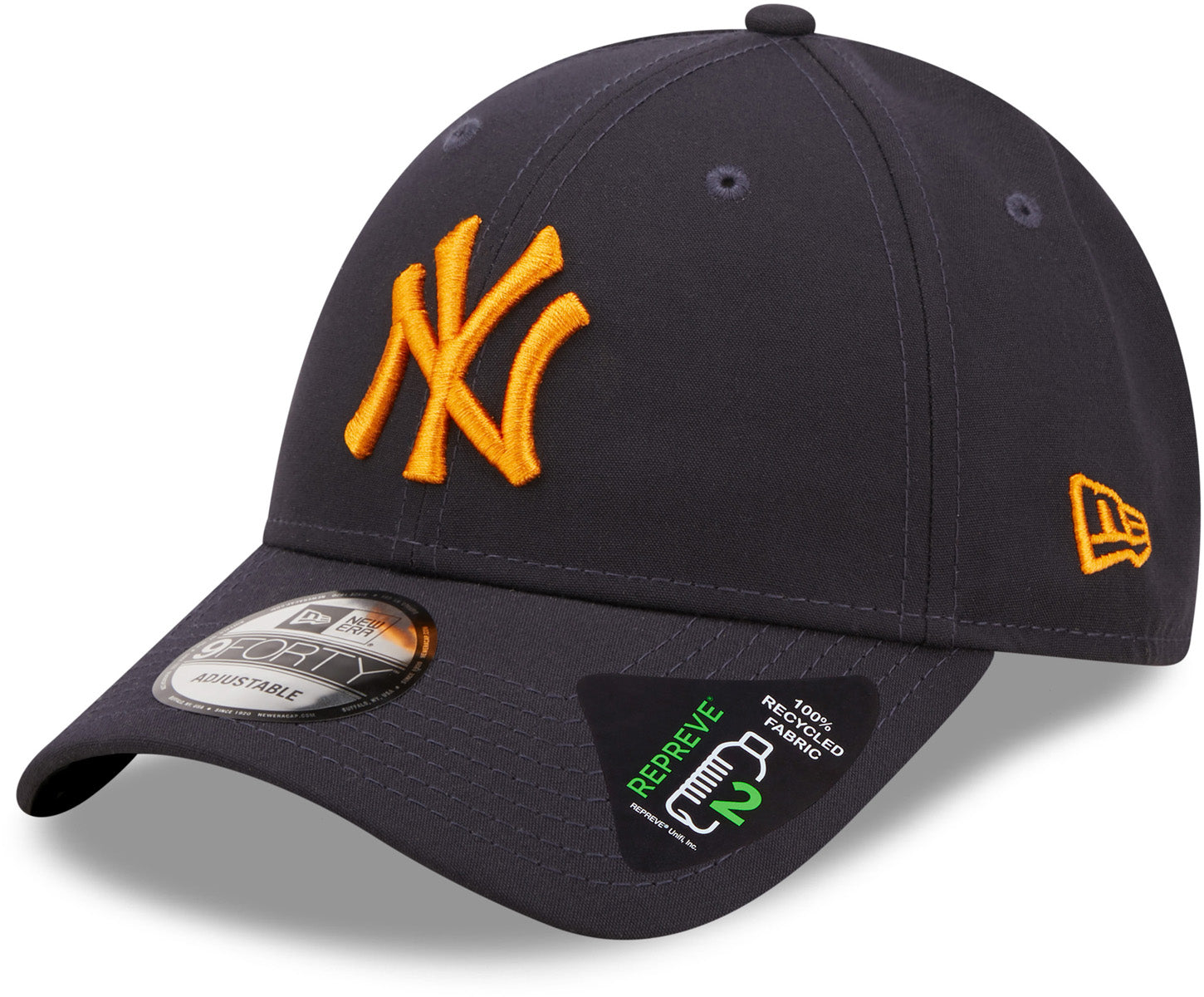 New York Yankees New Era 9Forty Repreve Navy Adjustable Baseball Cap - Official MLB Team Logo Hat for Men & Women - Perfect for Baseball Games, Sports Events & Casual Wear