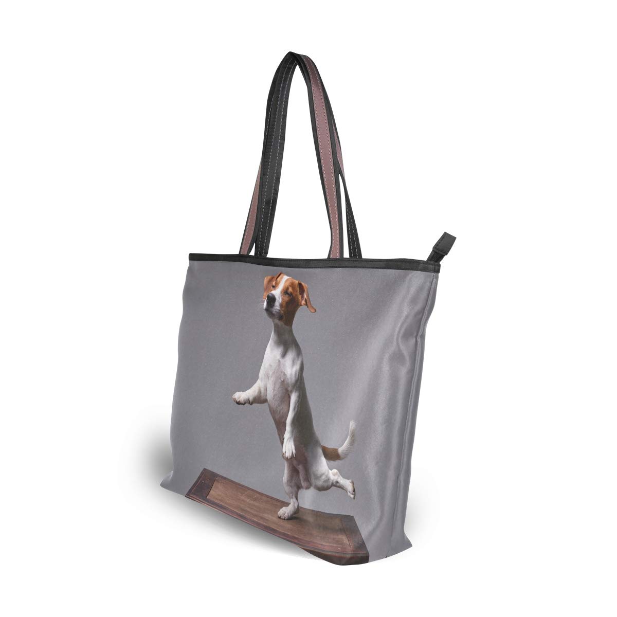 Stylish Jack Russell Terrier Print Shoulder Bag for Women - Large Handle Designer Tote Purse - Perfect for Work, Travel & Casual Outings