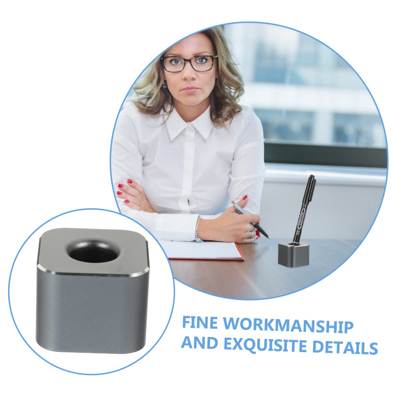 Premium Aluminum Alloy Pen & Makeup Brush Organizer - Stylish Cube Desk Holder for Fountain Pens, Office Supplies & Cosmetics | Perfect for Students, Professionals & Home Office Organization