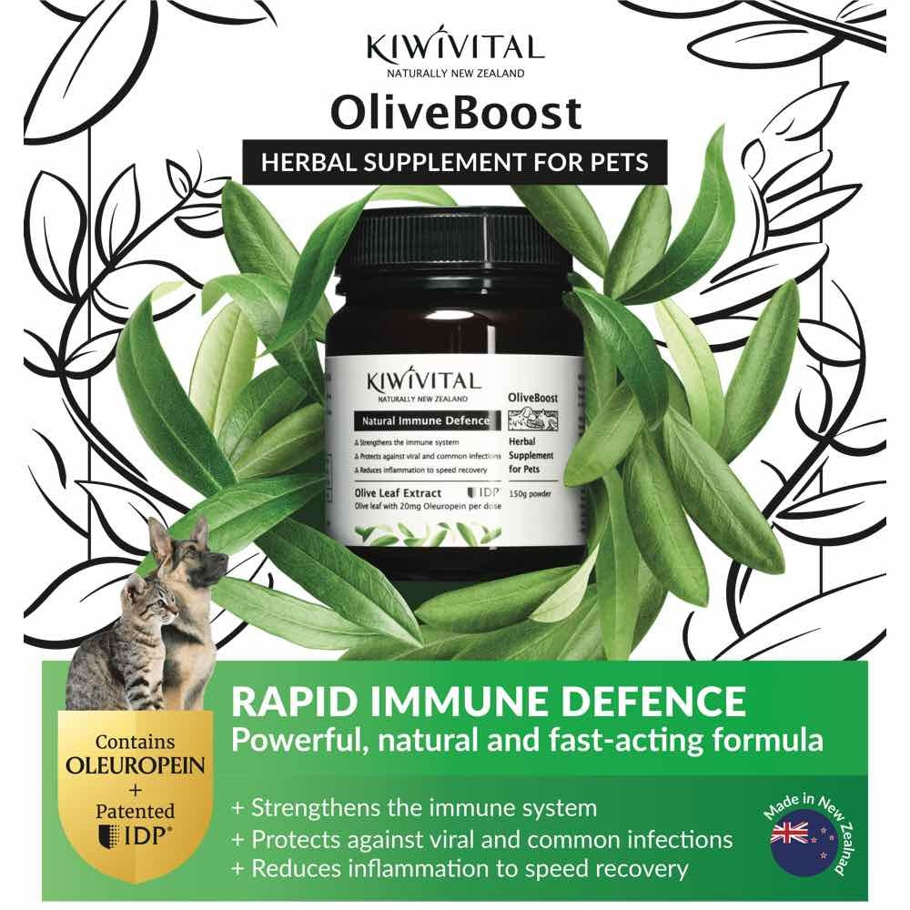 OliveBoost Supplement for Dogs & Cats - Natural Immune Support & Joint Care - Perfect for Senior Pets & Active Animals