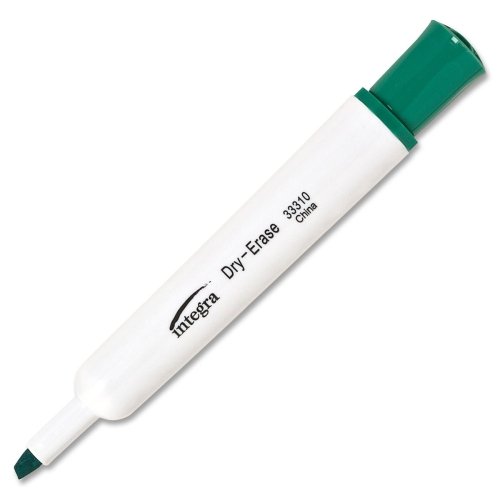 Wholesale CASE of 25 - Integra Chisel Point Dry Erase Markers, Chisel Tip, Green - Perfect for Whiteboards, Office Meetings, Classrooms & Home Use