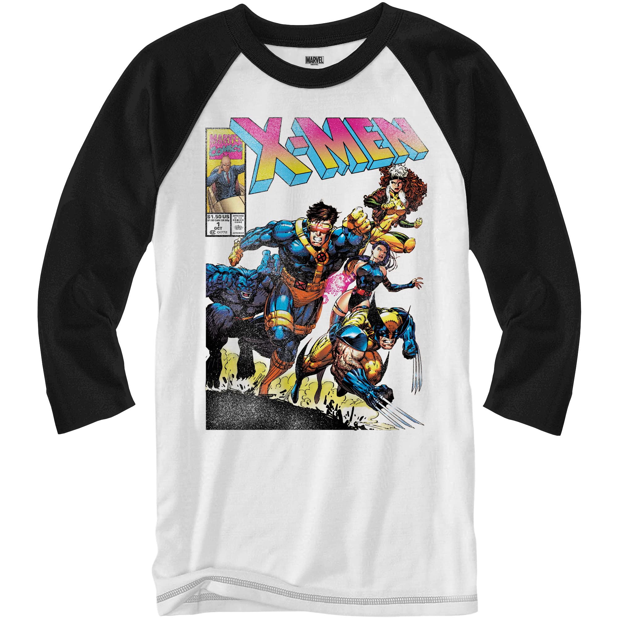 Marvel X-Men Graphic T-Shirt for Men - White Long Sleeve Cotton Superhero Tee | Casual Wear, Cosplay & Comic Con Outfit