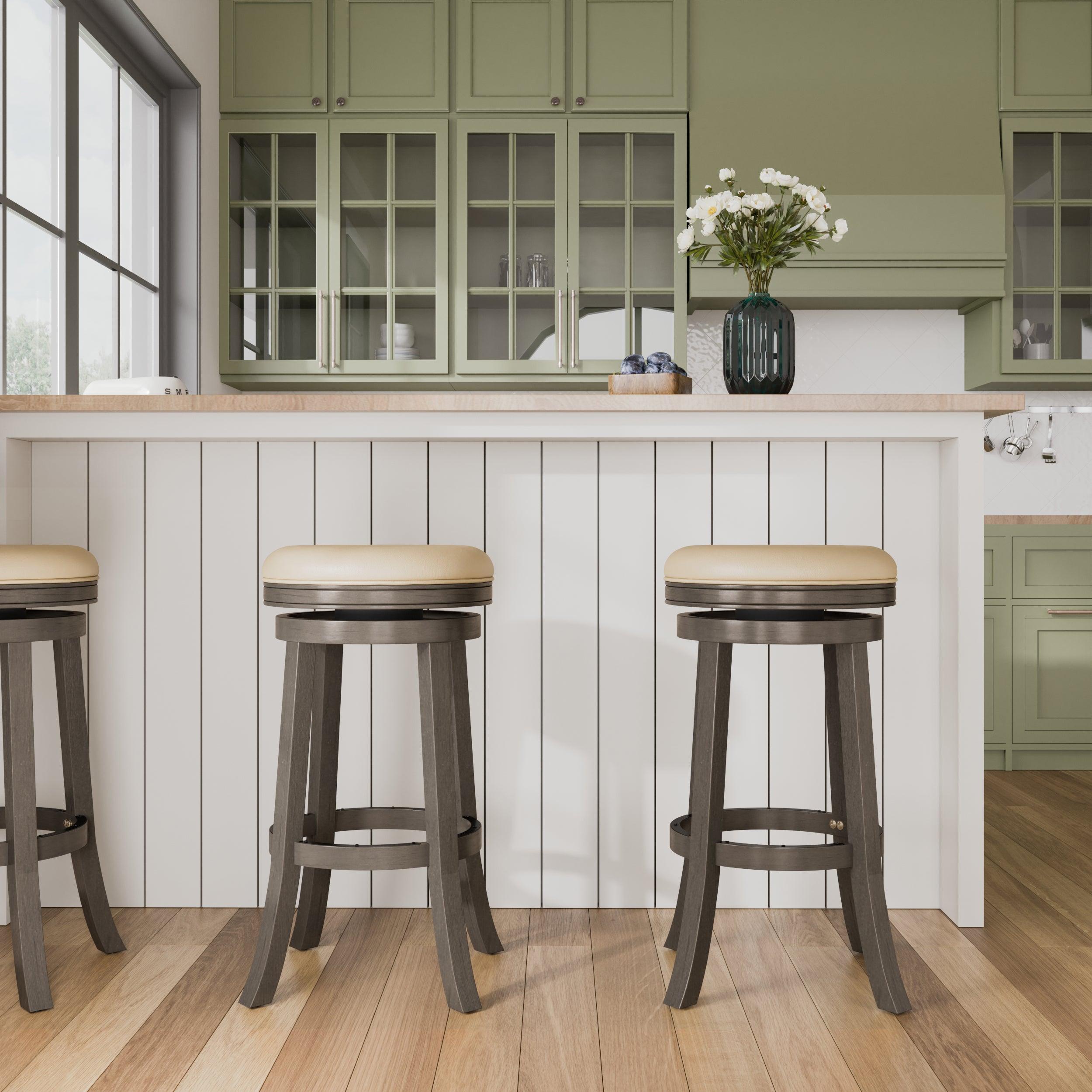 Premium Backless Fabric Swivel Stool - 24
