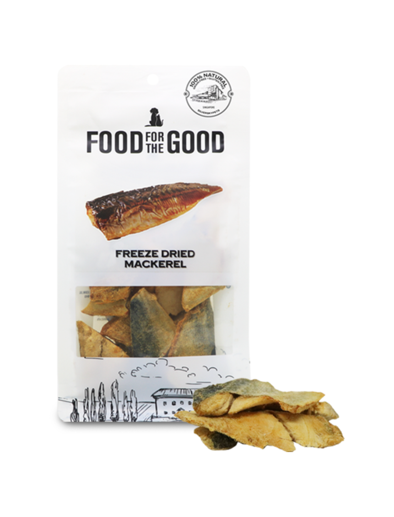 Premium Freeze-Dried Mackerel Treats for Dogs & Cats - 70g All-Natural Protein Snack - Perfect for Training, Rewards & Dental Health