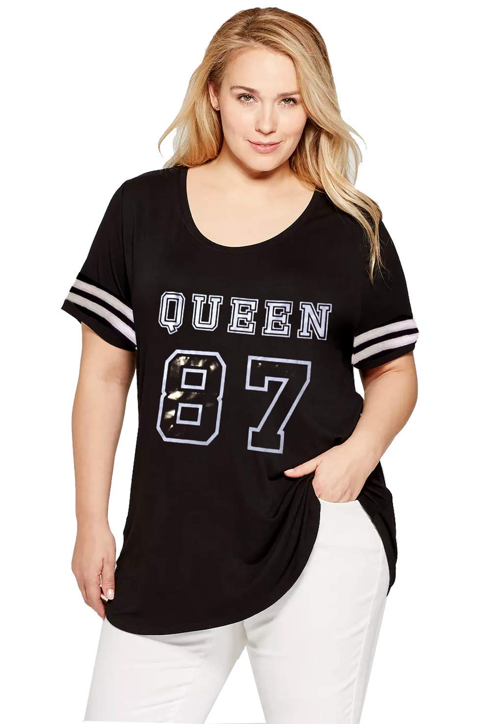 Junior Plus Graphic Football Jersey - Queen Size 87 | Stylish Sports Apparel for Women's Soccer Games & Fan Events