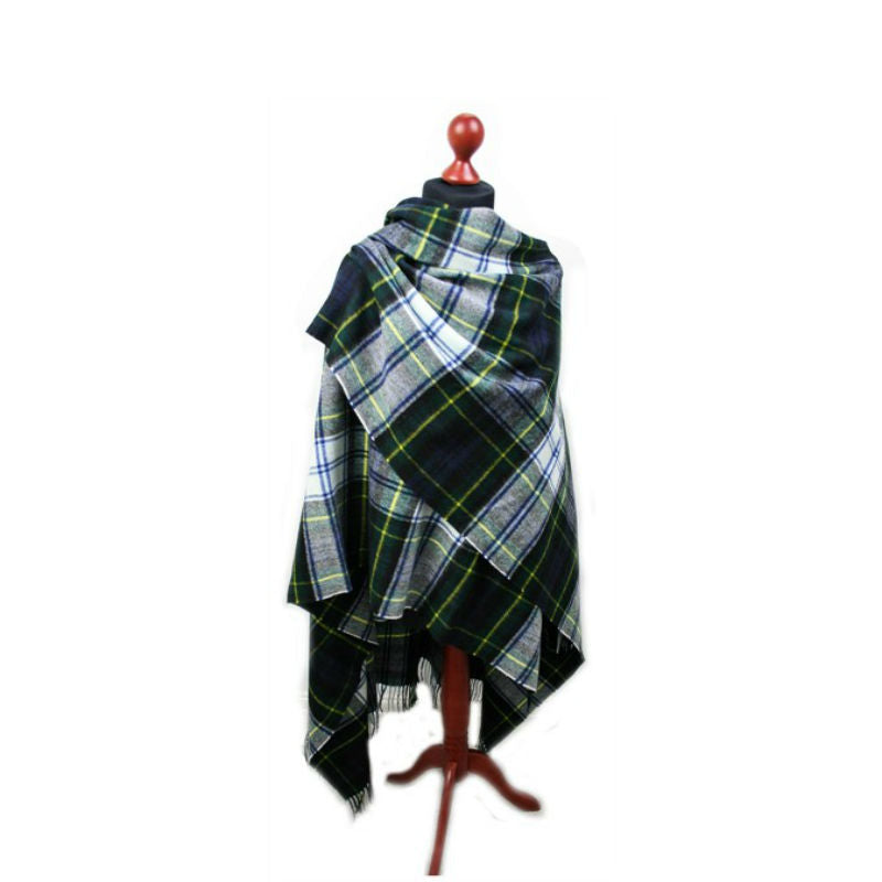 Premium Merino Lambswool Tartan Ruana Wrap - 9 Elegant Colors | Soft Winter Shawl for Women, Cozy Office Wear & Holiday Outfits