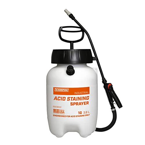 Chapin International 22230XP 1-Gallon Industrial Acid Staining Sprayer for Concrete & Masonry - Acid Staining & Cleaning Tool with Durable Design (1 Sprayer/Package) - Perfect for DIY Projects, Professional Construction & Surface Treatment