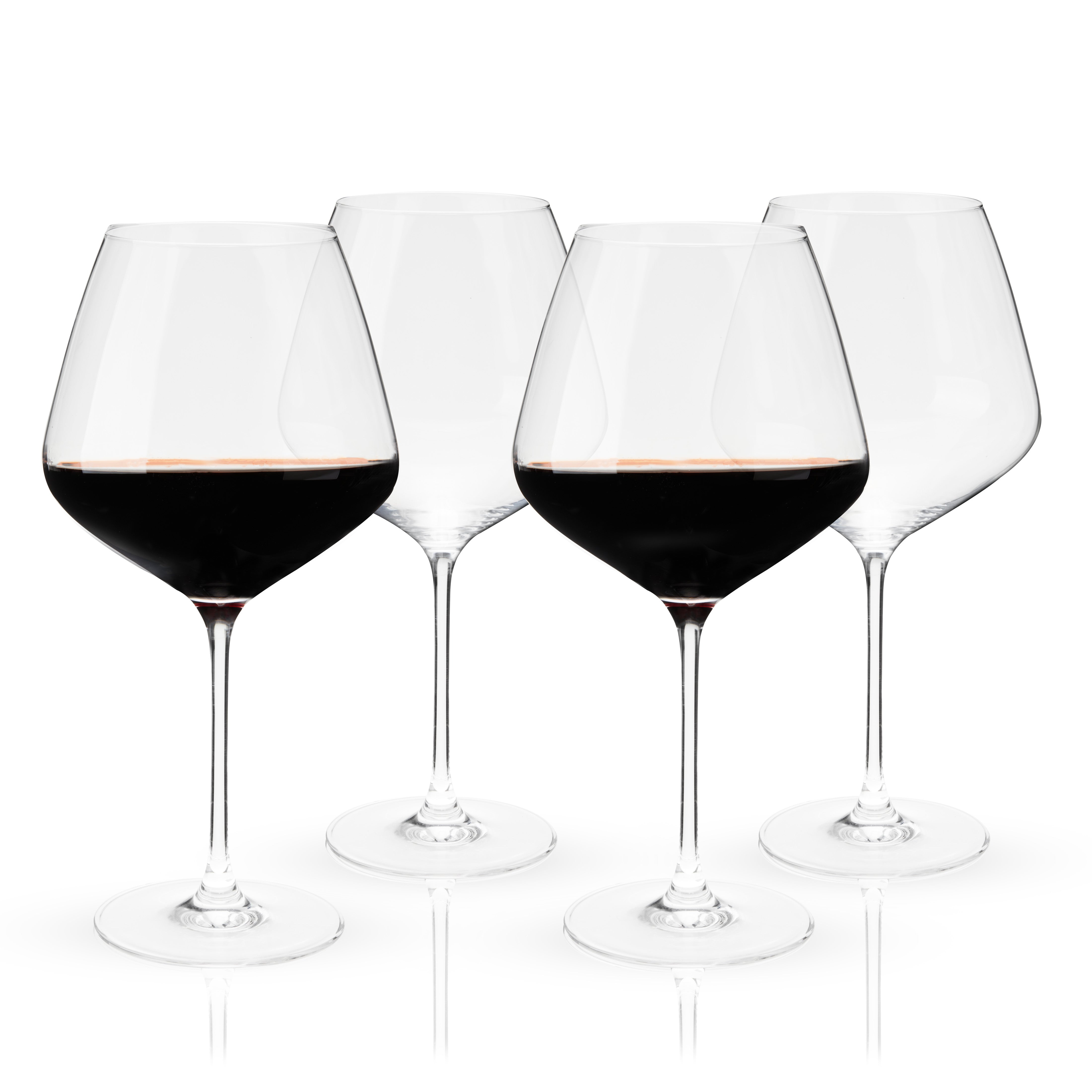 Premium Inez Crystal Burgundy Wine Glasses Set of 4 - Elegant Stemware for Red Wine, Dinner Parties & Special Occasions