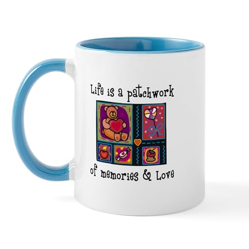 White/Blue Inside - Life Is A Patchwork Quilt Mug