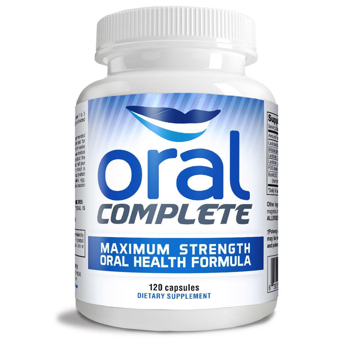 Oral Complete 11-in-1 Dental Probiotics for Bad Breath & Halitosis Treatment - Supports Tonsil Stone Prevention with BLIS K12, Ashwagandha & Collagen - Non-GMO Formula, 120 Capsules - Freshen Breath & Improve Oral Health for Daily Use
