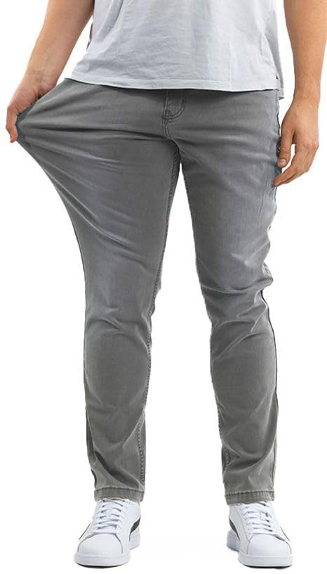 Mugsy Beans Men's Classic Fit Medium Gray Denim Jeans - Comfortable Stretch Jeans for Casual Wear, Work & Everyday Outfits