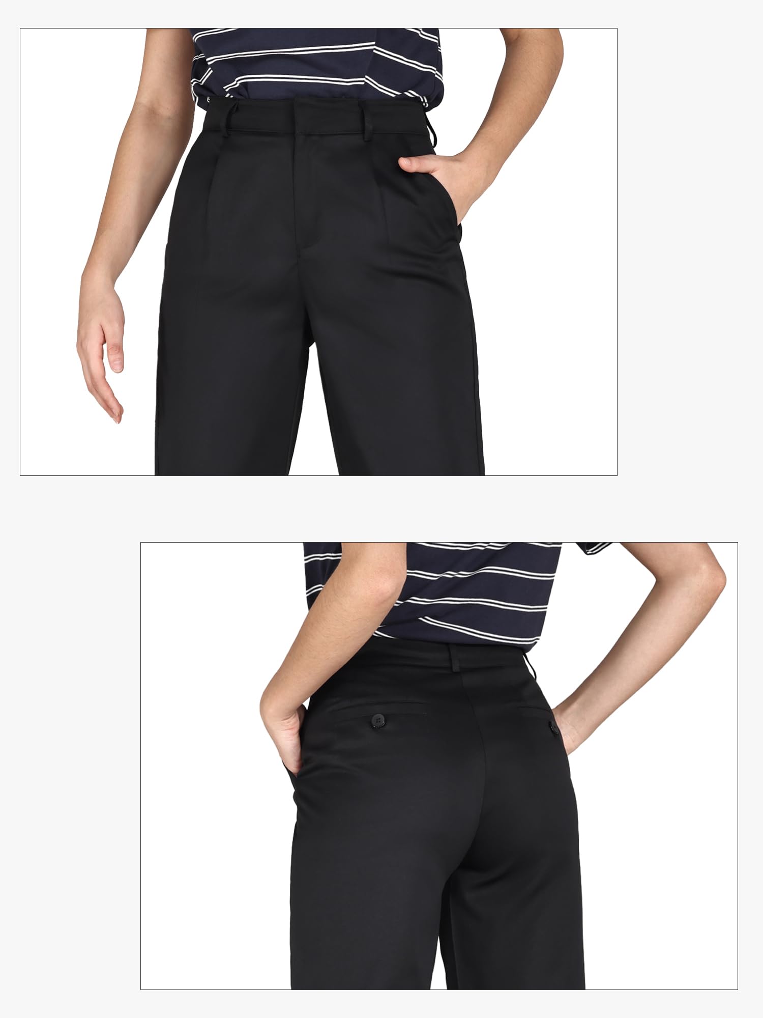 Professional Women's Dress Pants Set - Office Work Trousers - 2-Piece Straight Leg Pants for Business Attire | Perfect for Corporate Meetings, Office Wear & Formal Occasions